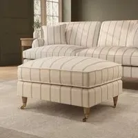 Large Footstool with Wheels - Cream, Chenille