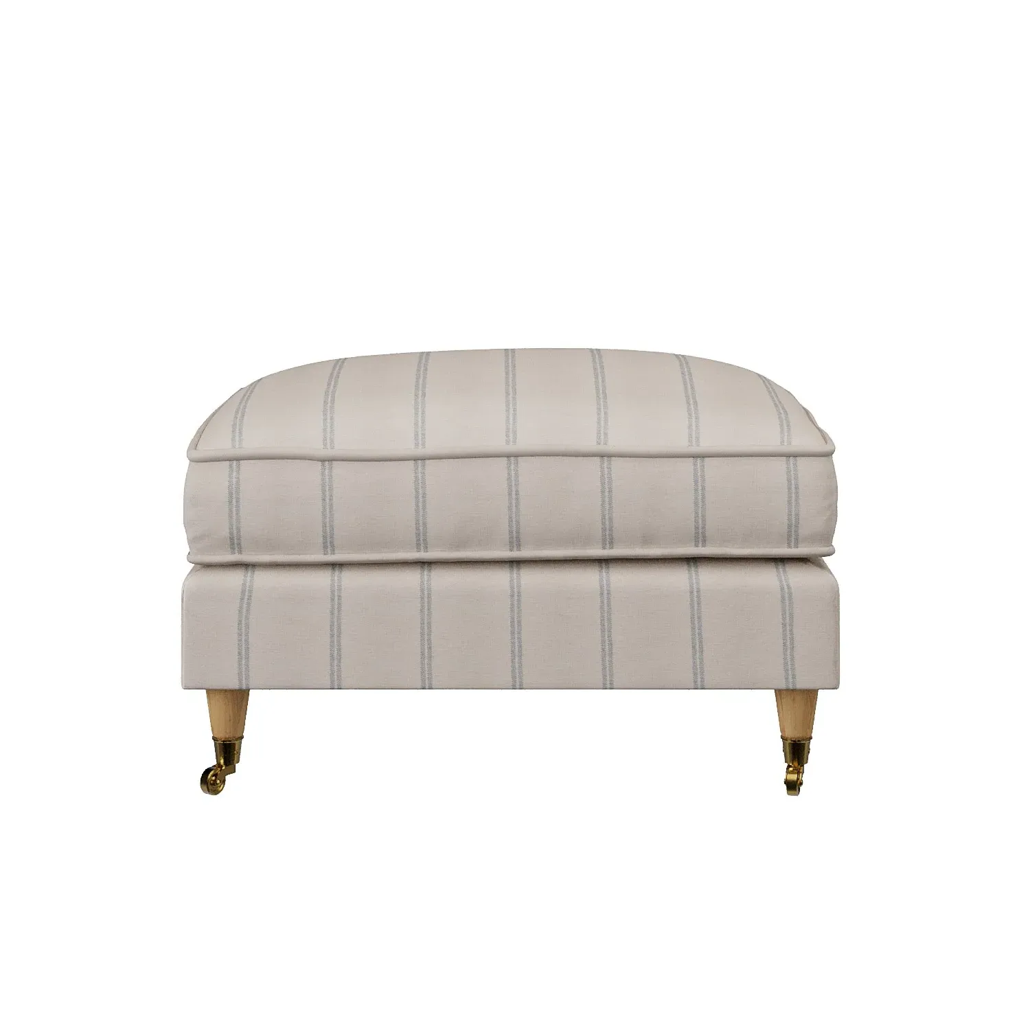 Large Footstool with Wheels - Cream, Chenille