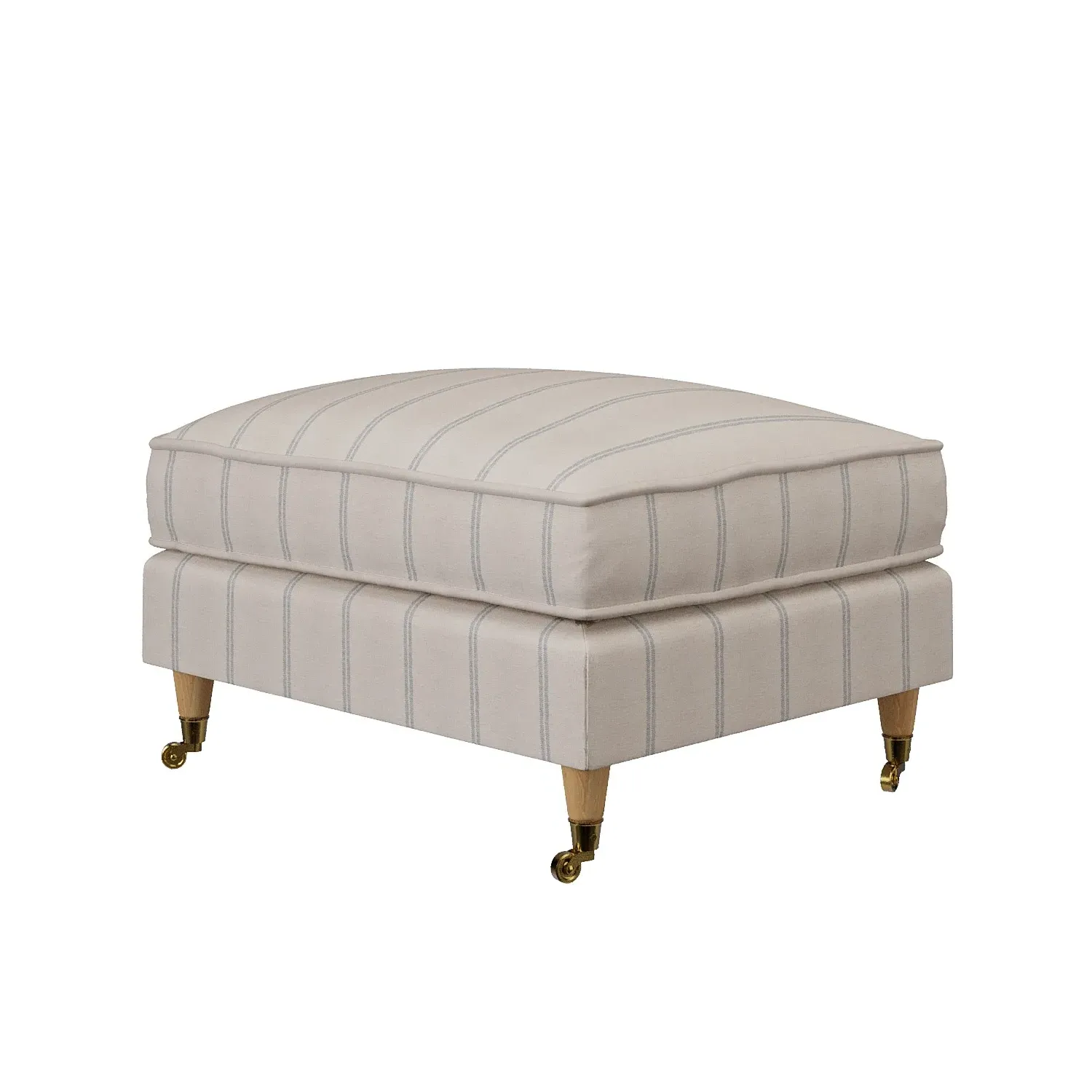 Large Footstool with Wheels - Cream, Chenille