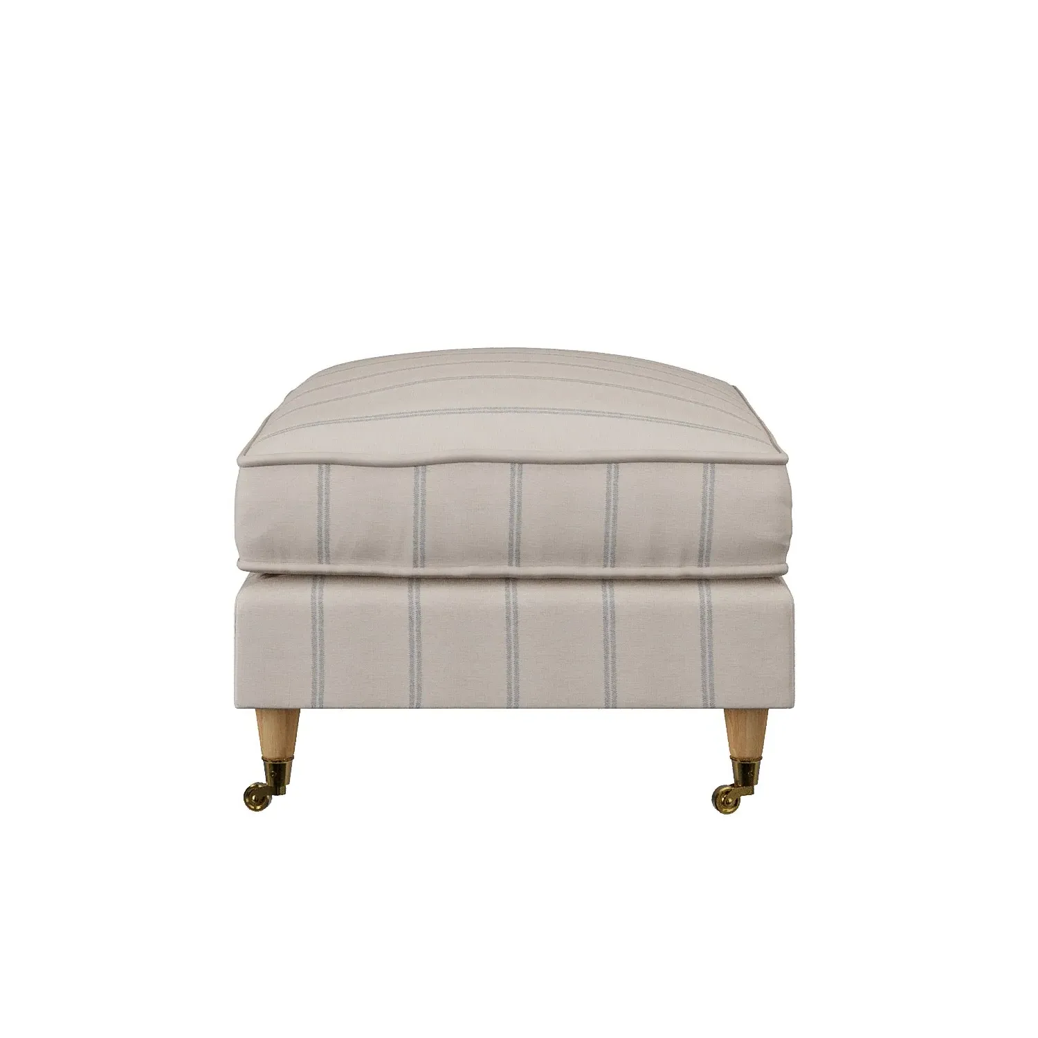 Large Footstool with Wheels - Cream, Chenille
