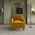 Velvet Armchair with Castors - Mustard, Velvet