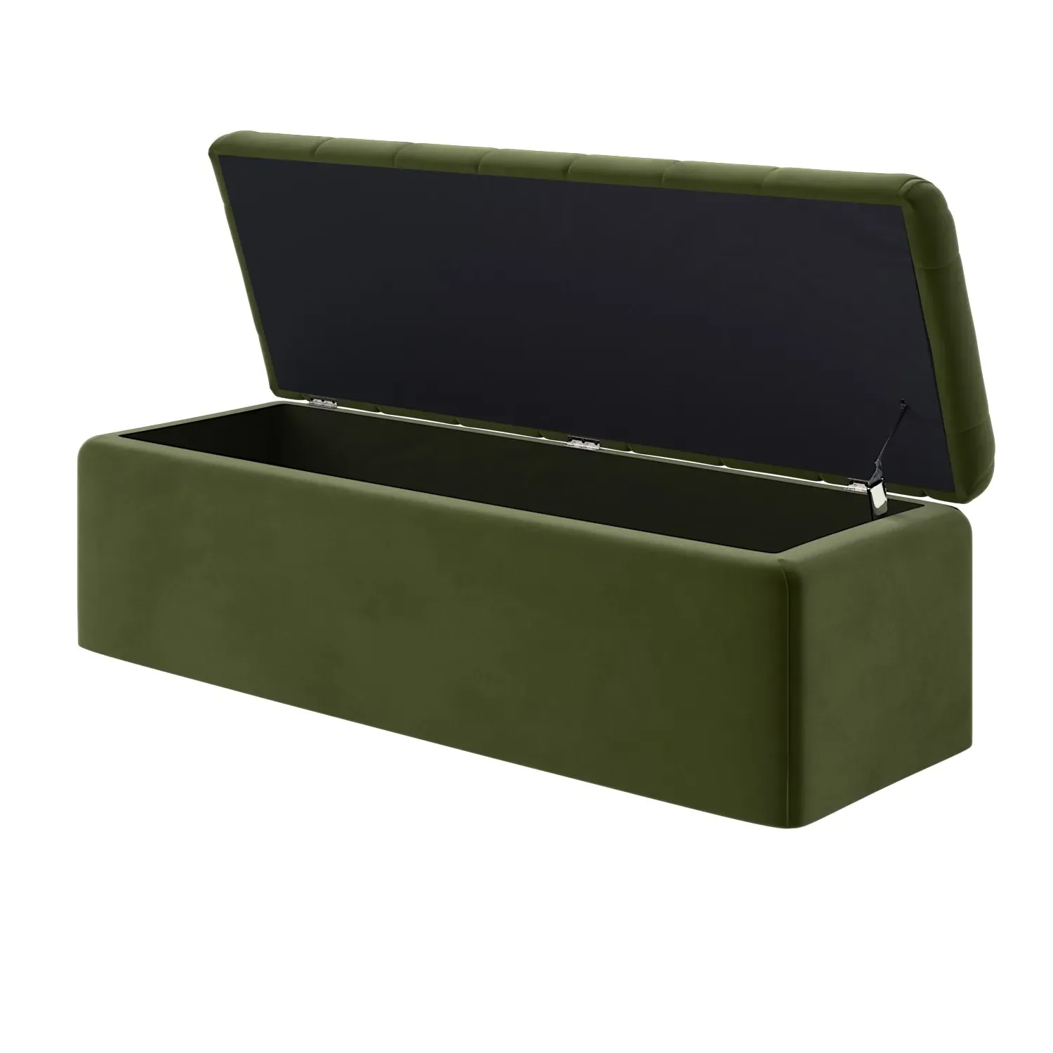 Chesterfield Storage Ottoman - Green, Velvet
