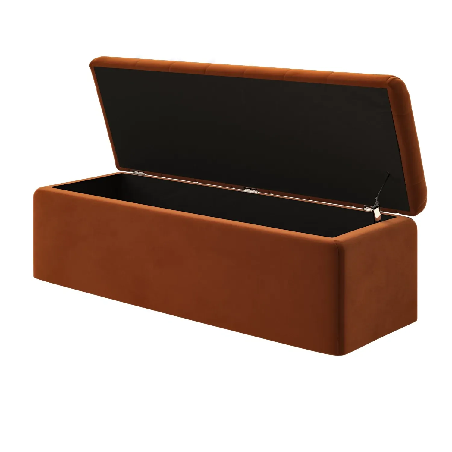 Chesterfield Storage Ottoman - Orange, Velvet