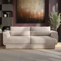 3-Seater Sofa with Cushions - Beige, Chenille