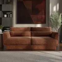 3-Seater Sofa with Cushions - Brown, Chenille