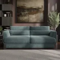 3-Seater Sofa with Removable Cushions - Blue, Chenille