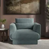 Armchair with Cushion - Blue, Chenille