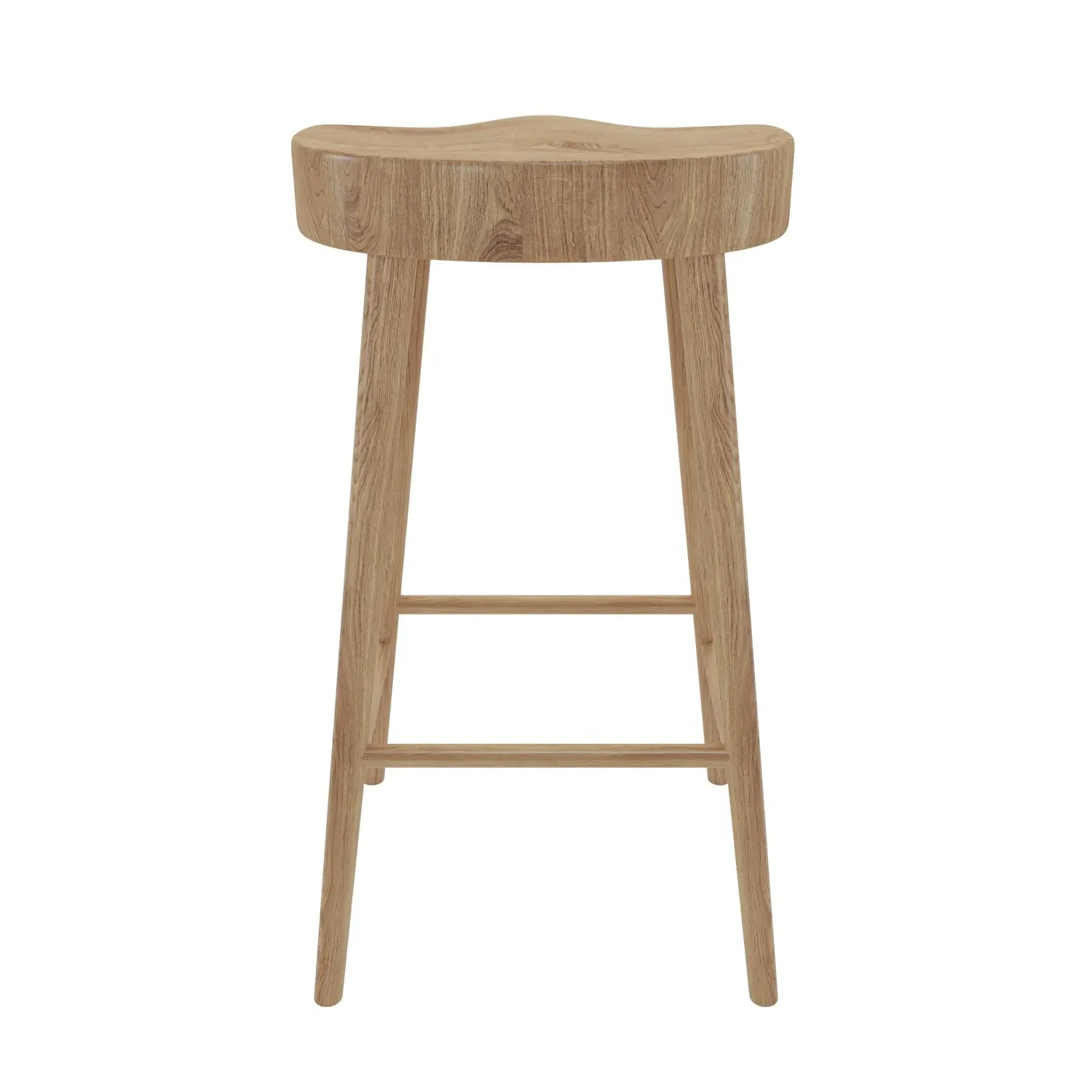 Kitchen Counter Stool - Brown, Solid Oak