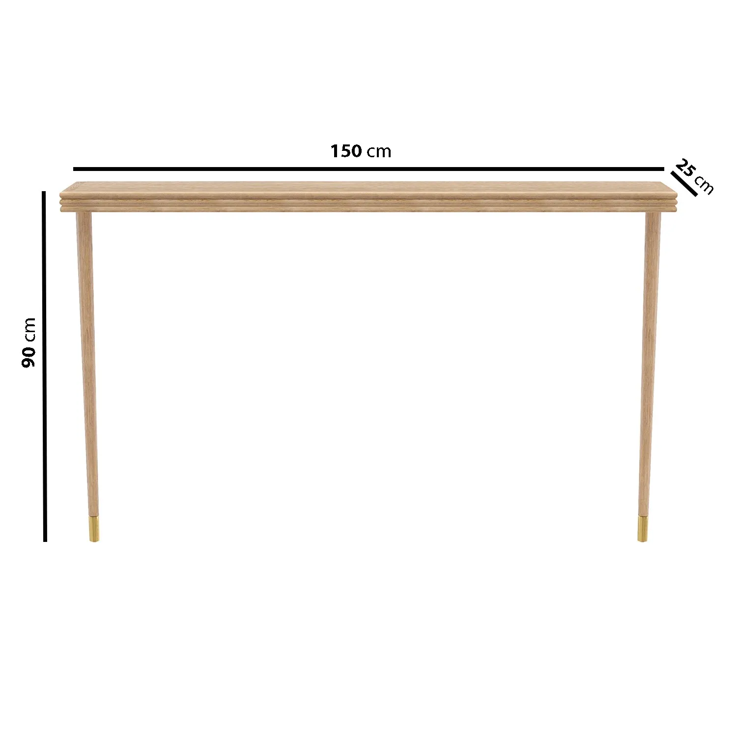 Large Console Table Wall-Mounted - Brown, Oak