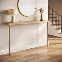 Large Console Table Wall-Mounted - Brown, Oak