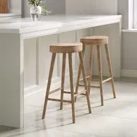 Set of 2 Counter Stools - Brown, Oak