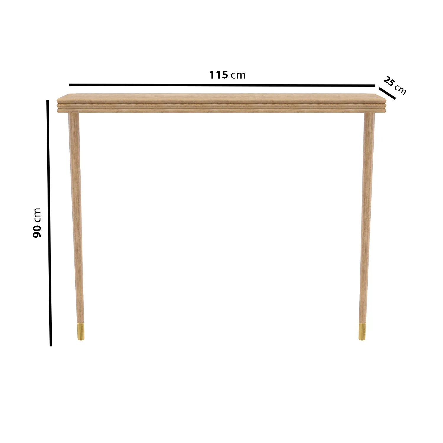 Small Console Table Wall-Mounted - Brown, Oak