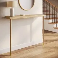 Small Console Table Wall-Mounted - Brown, Oak