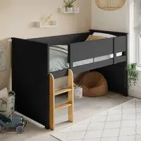 Mid Sleeper Cabin Bed with Ladder - Grey, Wood