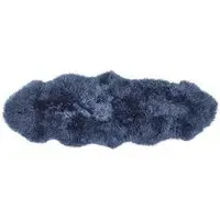 Double Sheepskin Rug - Blue, Genuine Wool