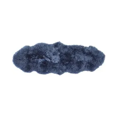 Double Sheepskin Rug - Blue, Genuine Wool image