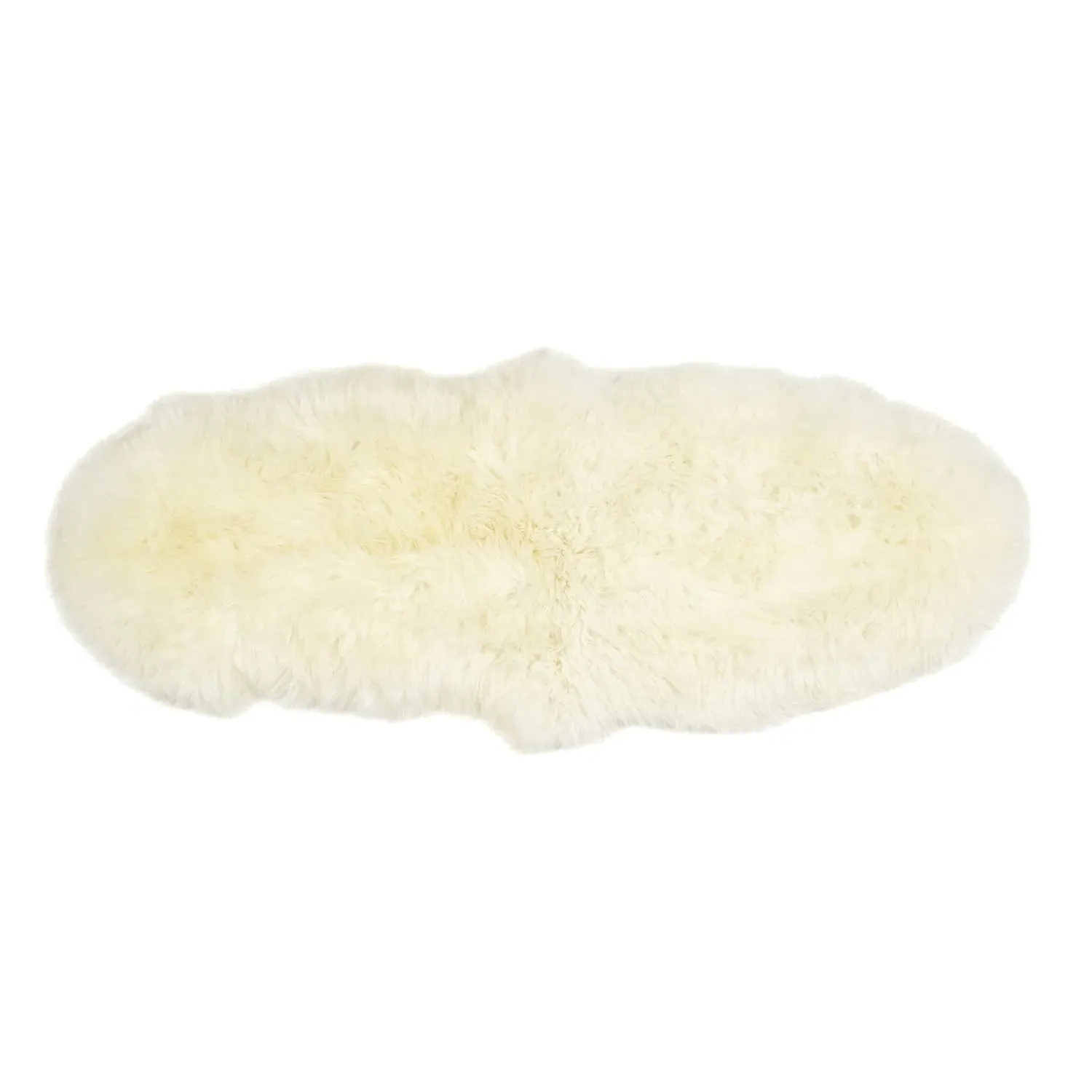 Double Sheepskin Rug - Cream, Genuine Wool