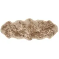 Double Sheepskin Rug - Mink, Natural Wool