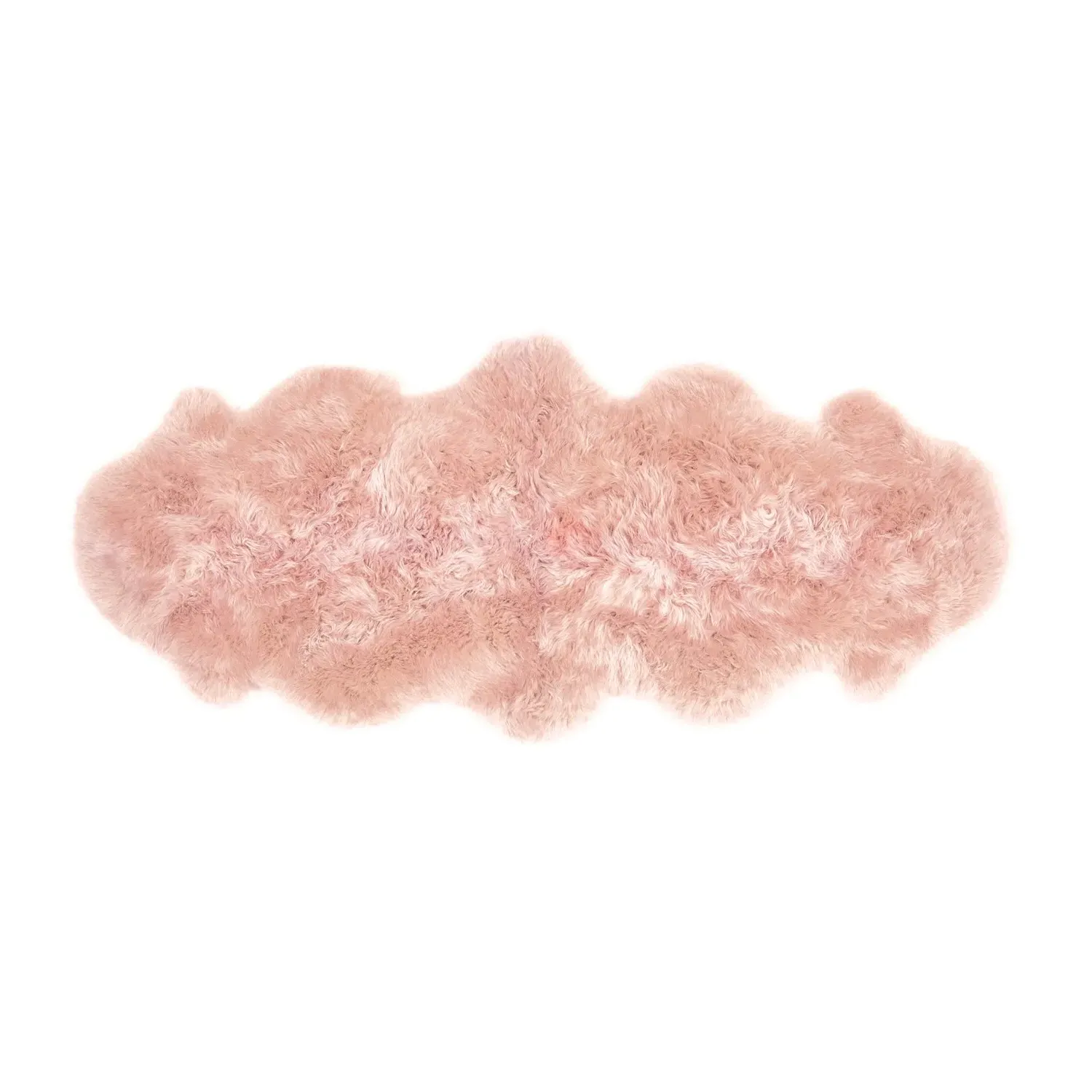 Double Sheepskin Rug - Pink, Genuine Wool