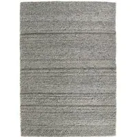 Large Chunky Knit Rug - Grey, Wool