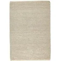 Large Hand Woven Textured Rug - Beige, Wool