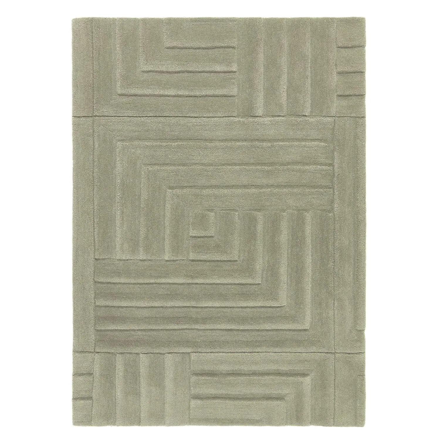 Large Wool Rug - Green, 100% Wool