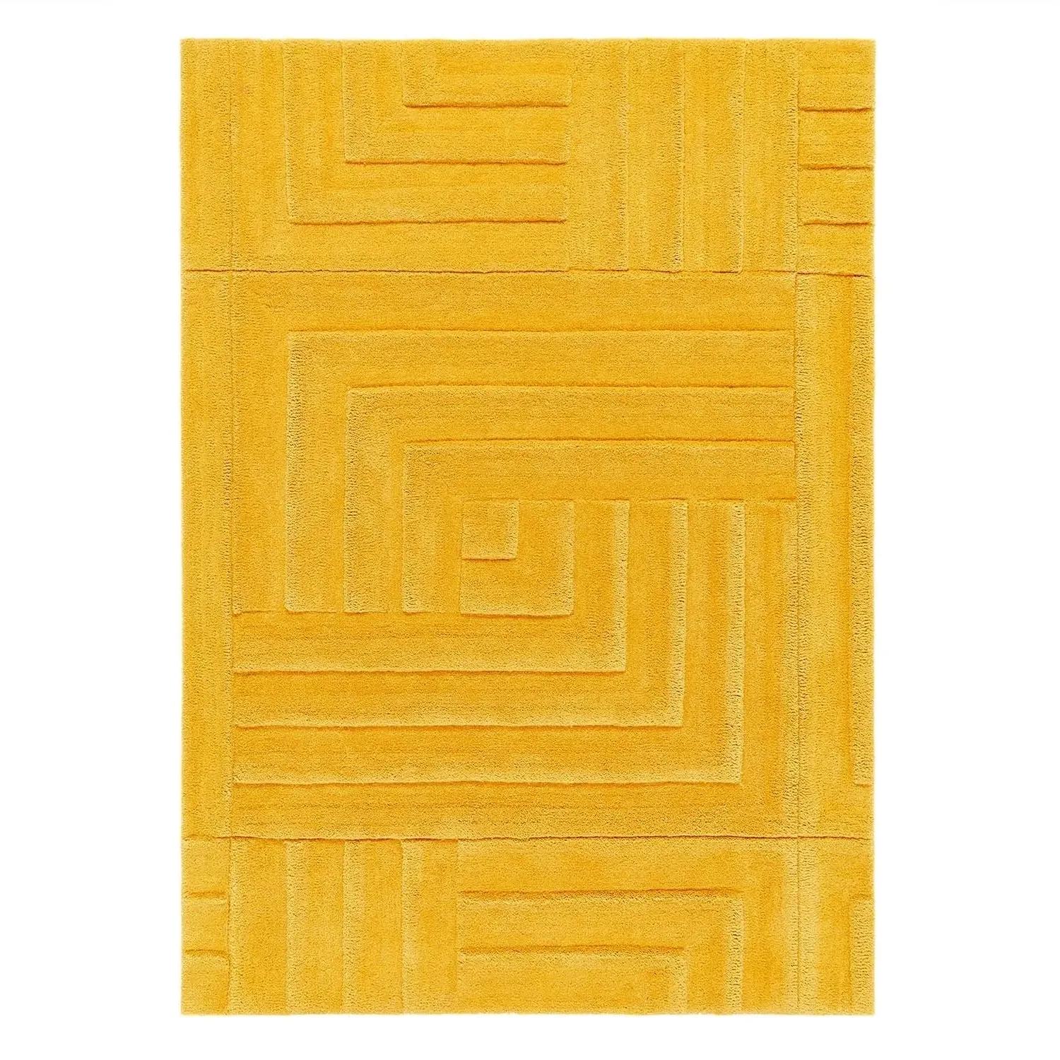 Linear Rug Hand Tufted - Ochre, Wool