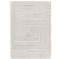 Linear Wool Rug - Stone, Hand Tufted