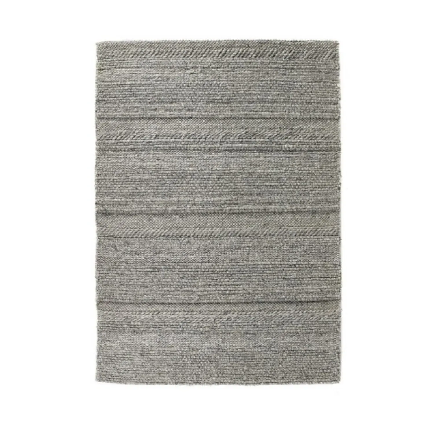 Medium Chunky Knit Rug - Grey, Wool image