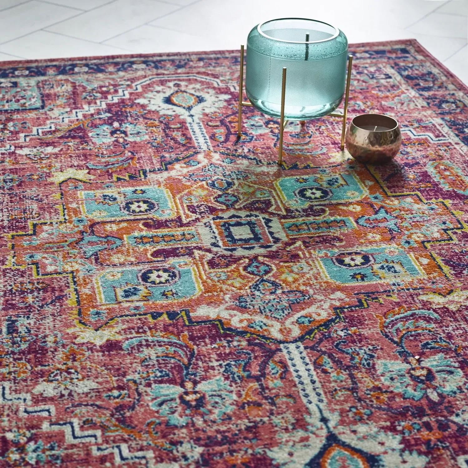 Persian Style Rug - Pink, Polypropylene
