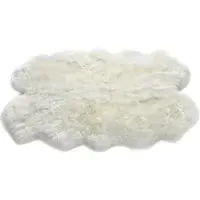 Quad Sheepskin Rug - Cream, Genuine Wool