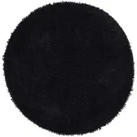 Round Shaggy Rug - Black, Polyester