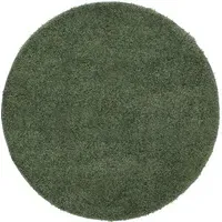 Round Shaggy Rug - Green