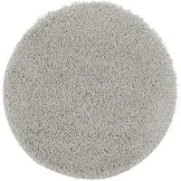 Round Shaggy Rug with Non-Slip Backing - Grey