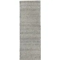 Runner Chunky Knit Rug - Grey, Wool