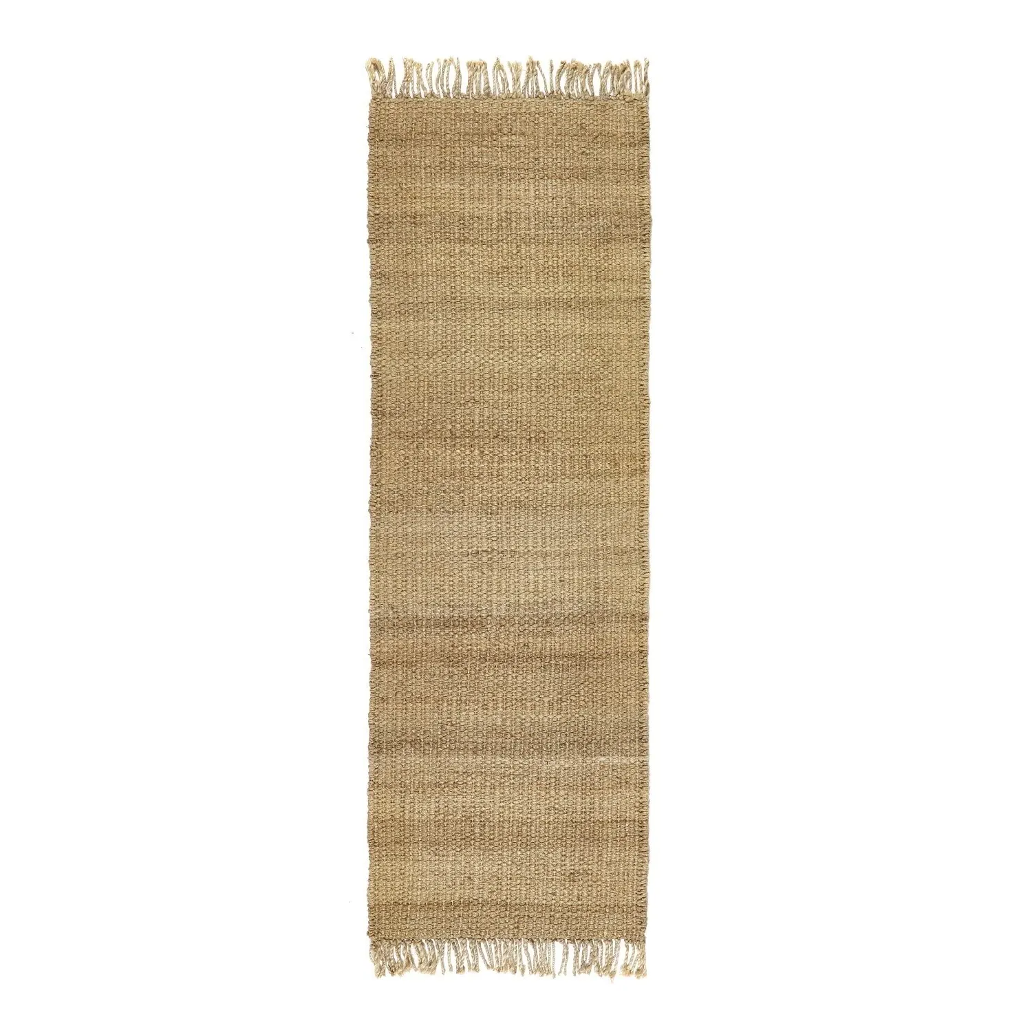 Runner Rug with Fringed Edging - Brown, Jute image