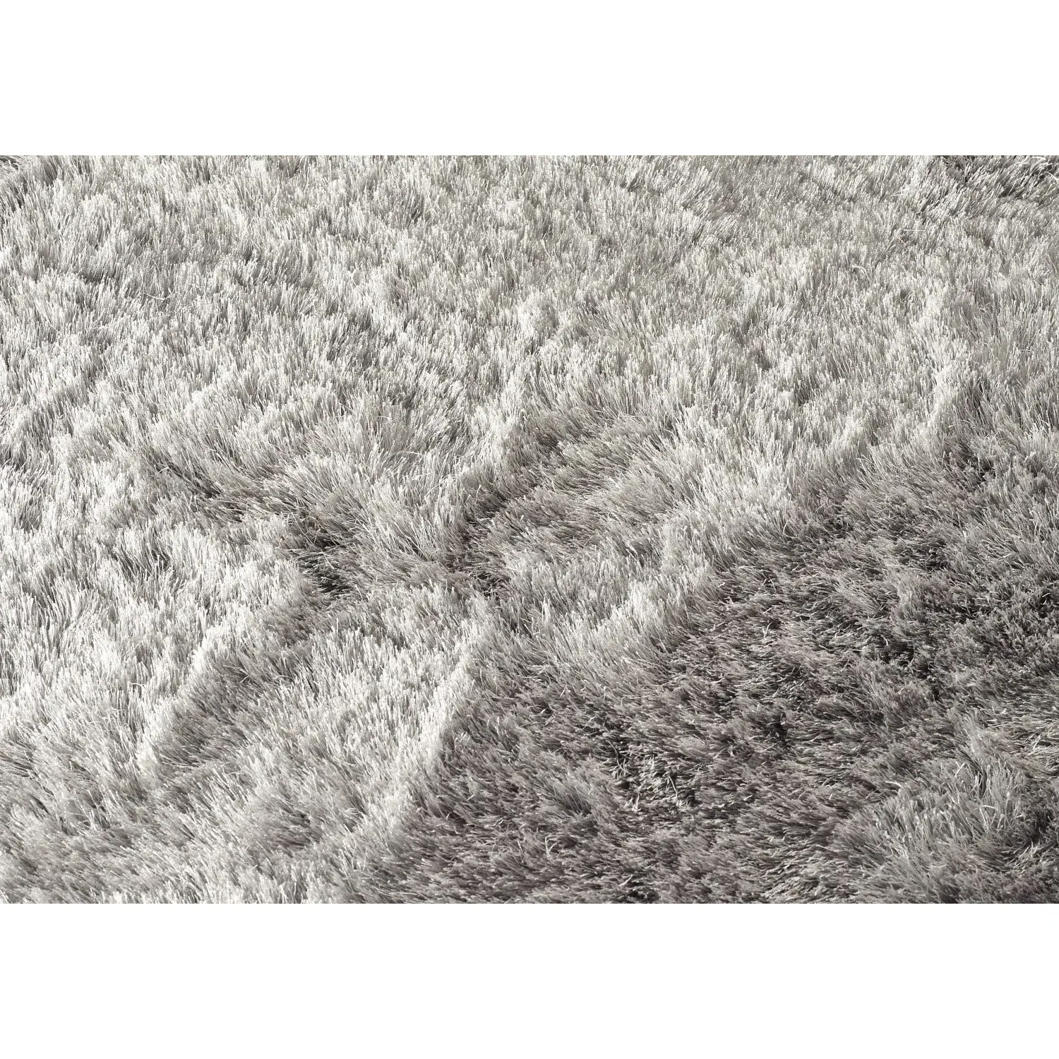 Shaggy Area Rug with Glitter - Silver, Polyester