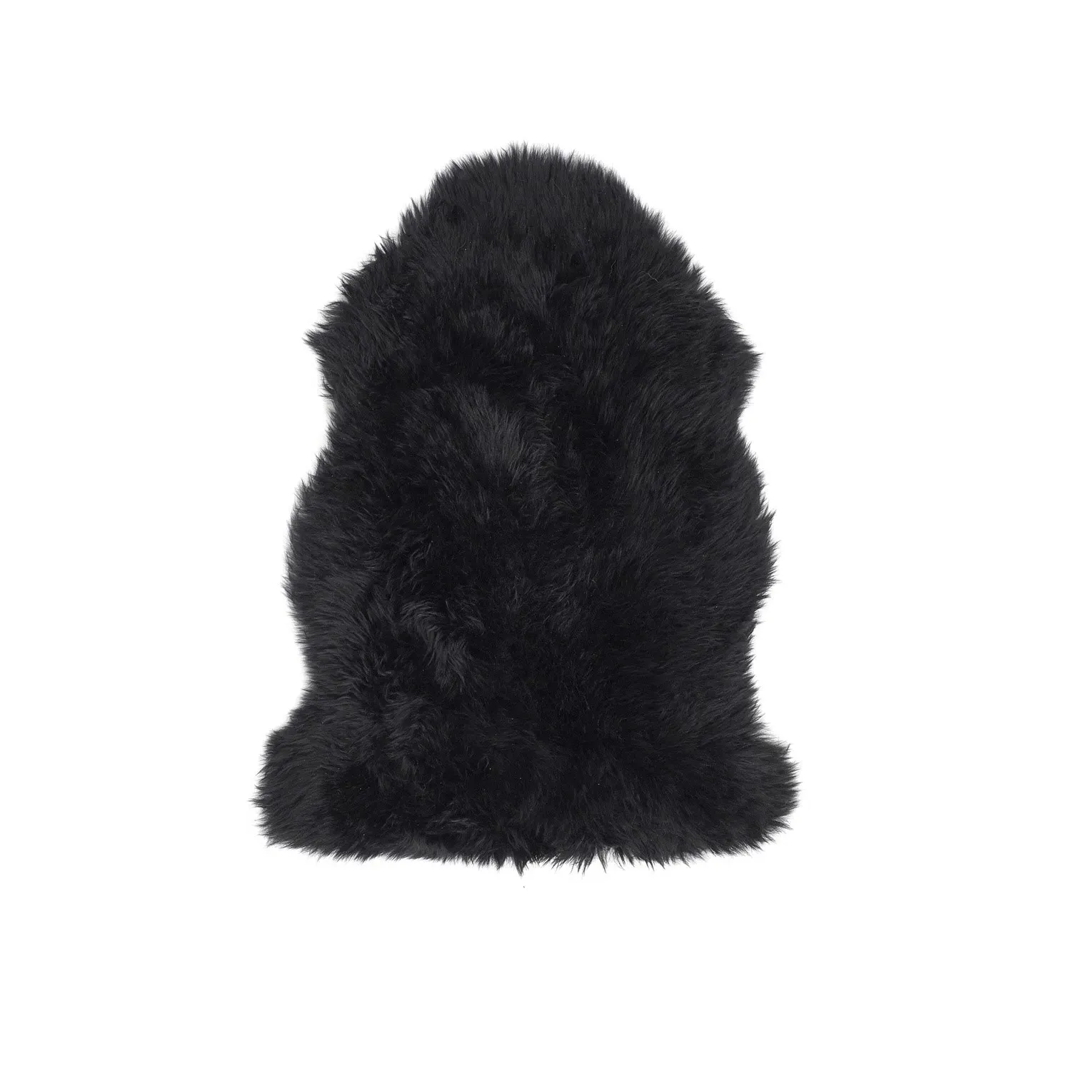 Single Sheepskin Rug - Black, Genuine Wool