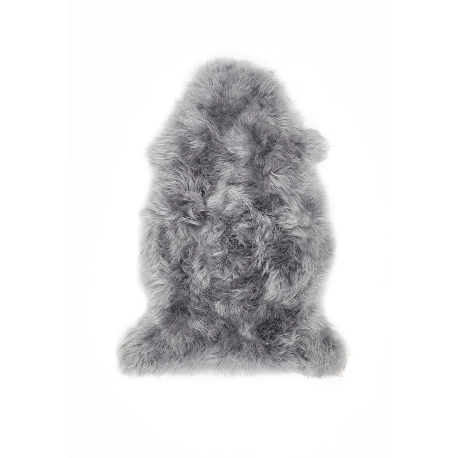 Single Sheepskin Rug - Grey, Genuine Wool