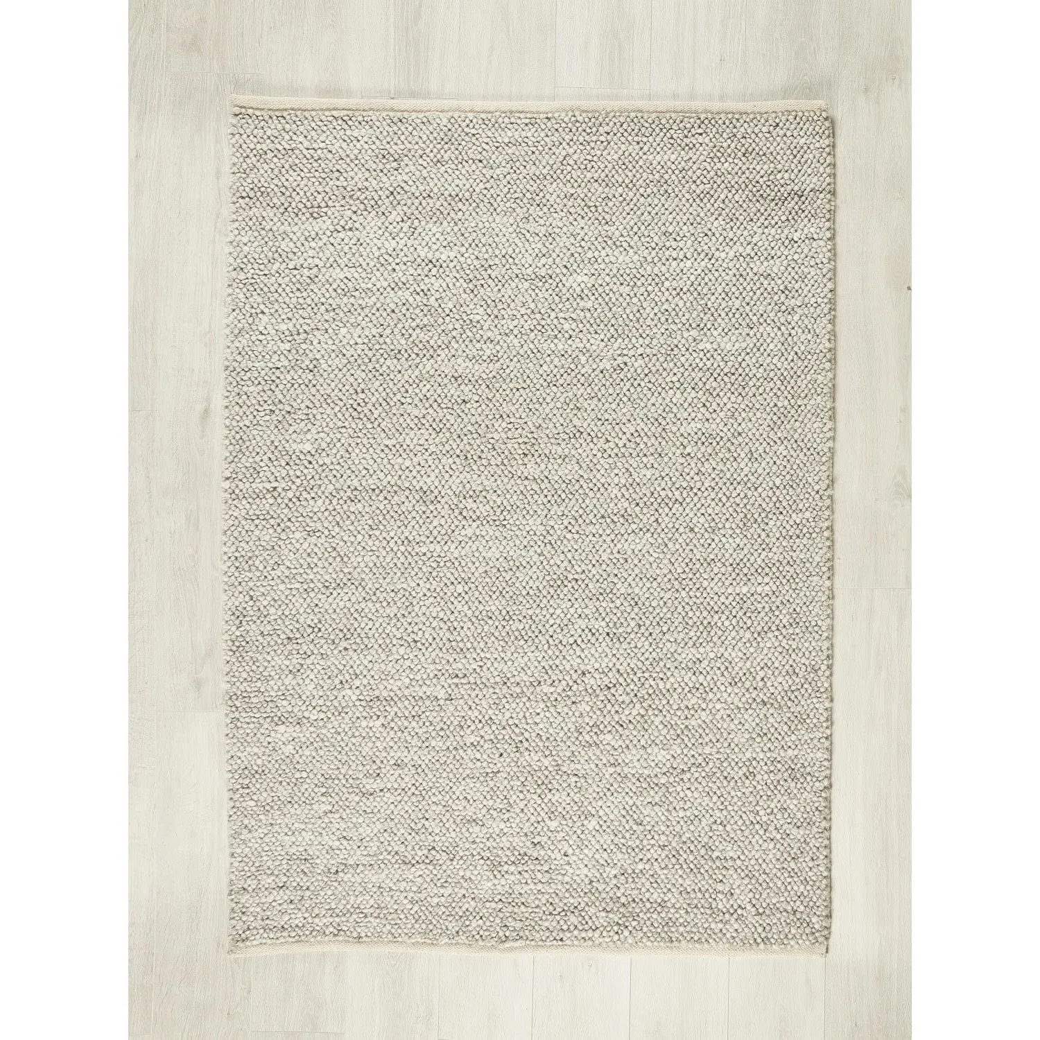 Textured Rug - Grey, Wool Blend