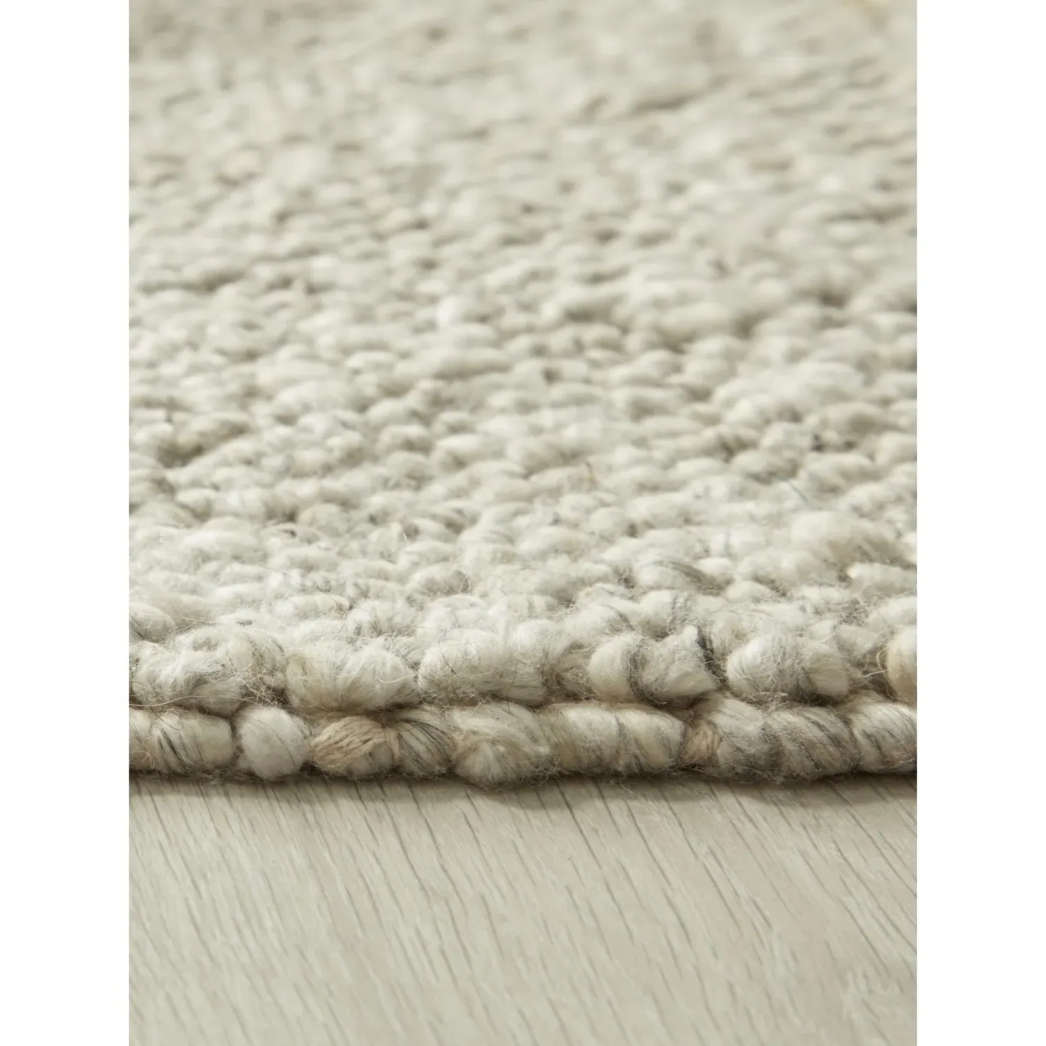 Textured Rug - Grey, Wool Blend