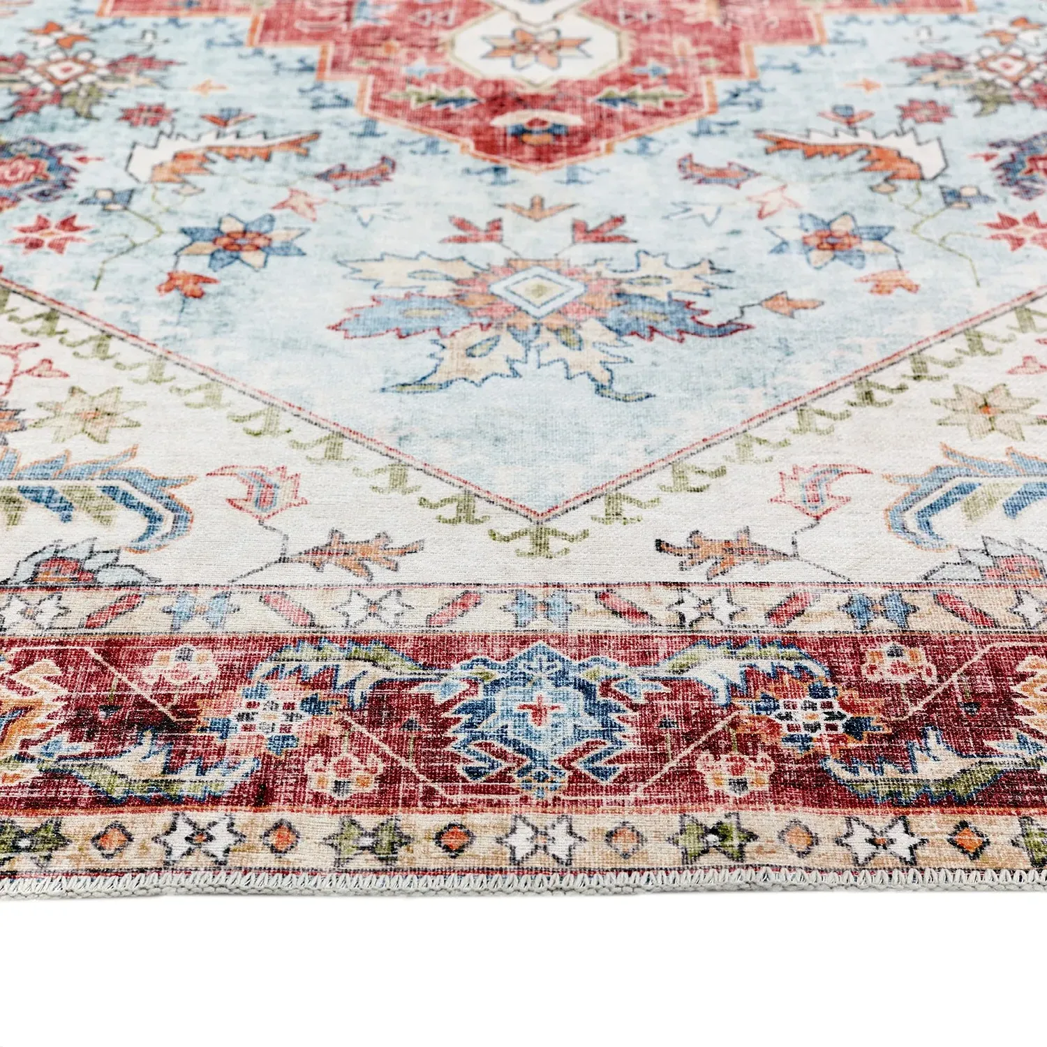 Washable Medallion Rug - Red, Chenille