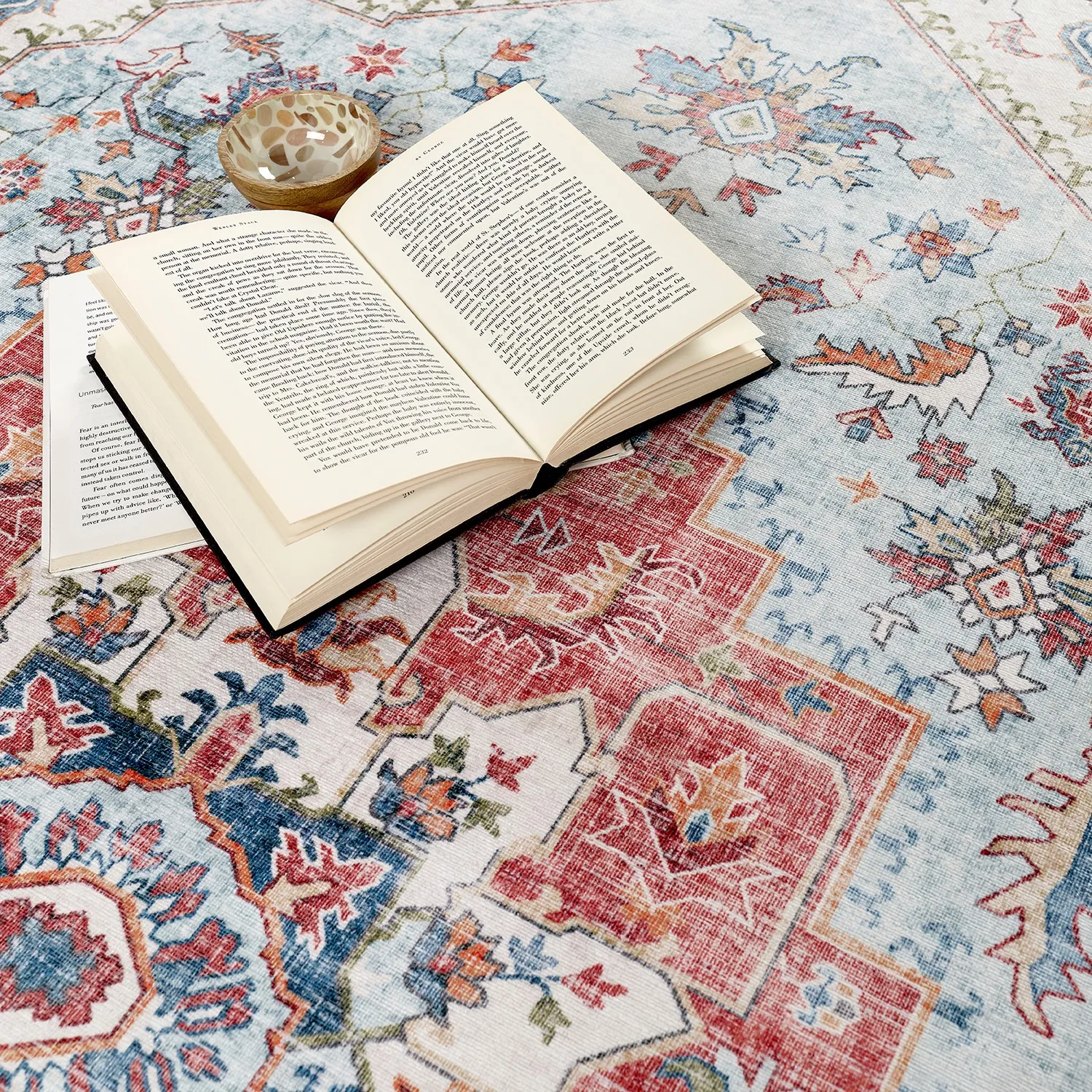 Washable Medallion Rug - Red, Chenille
