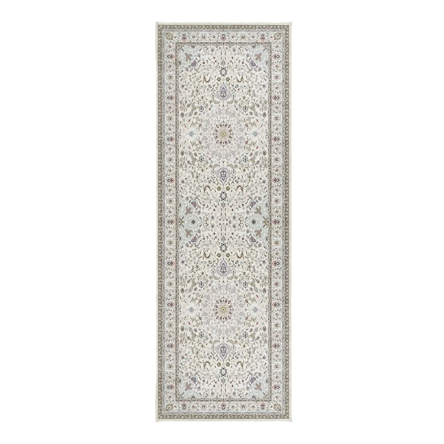 Washable Persian Runner Rug - Beige, Chenille