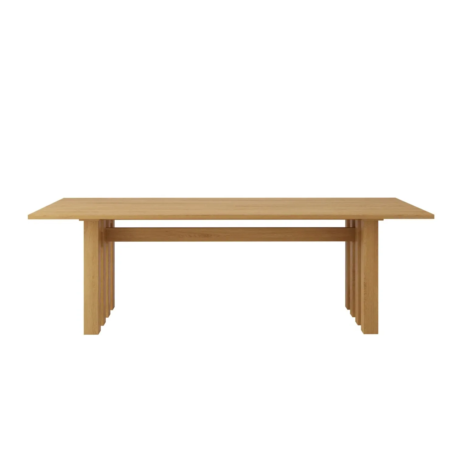 Rectangular Dining Table with Slatted Base - Oak