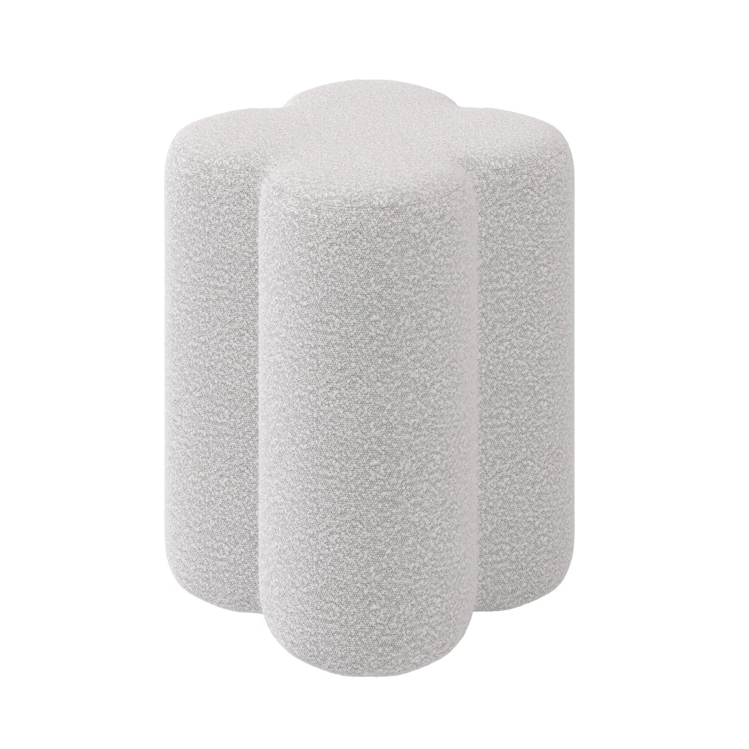 Clover Dressing Stool with Padding - Cream, Boucle