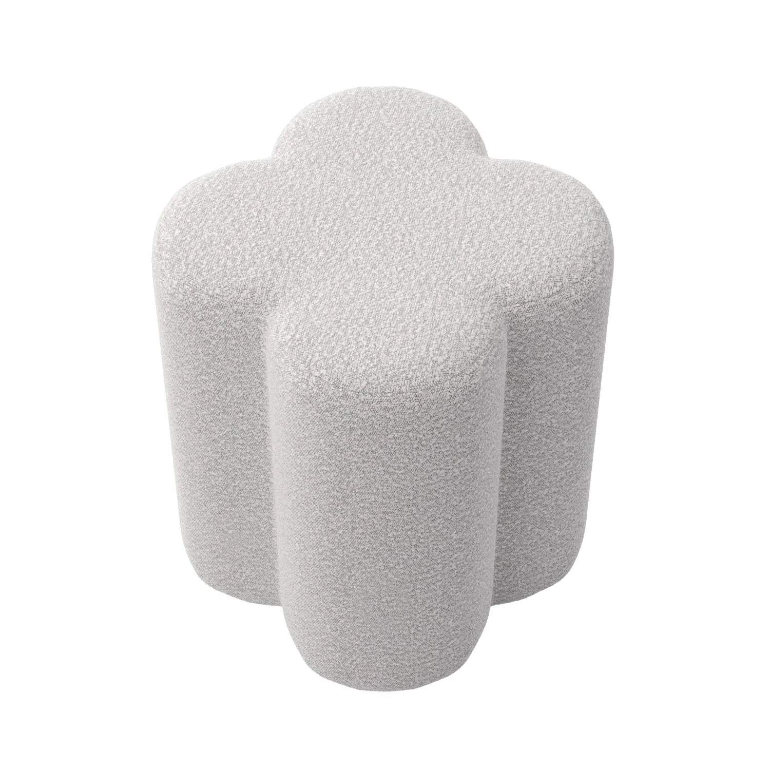 Clover Dressing Stool with Padding - Cream, Boucle