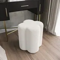 Clover Dressing Stool with Padding - Cream, Boucle