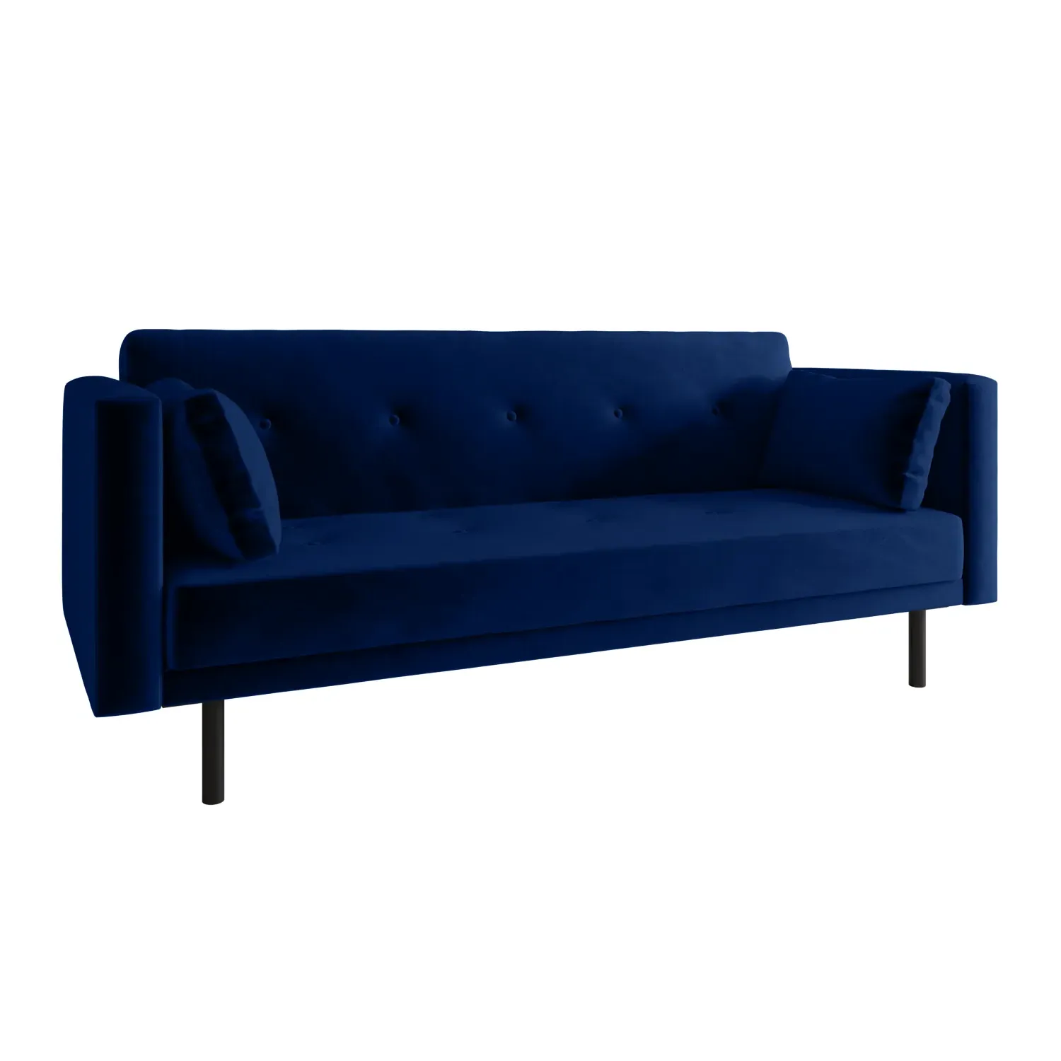 3-Seater Sofa Bed with Click Clack - Navy, Velvet