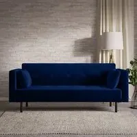 3-Seater Sofa Bed with Click Clack - Navy, Velvet